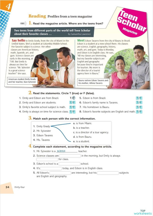 4 Reading Interactive Worksheet Topworksheets