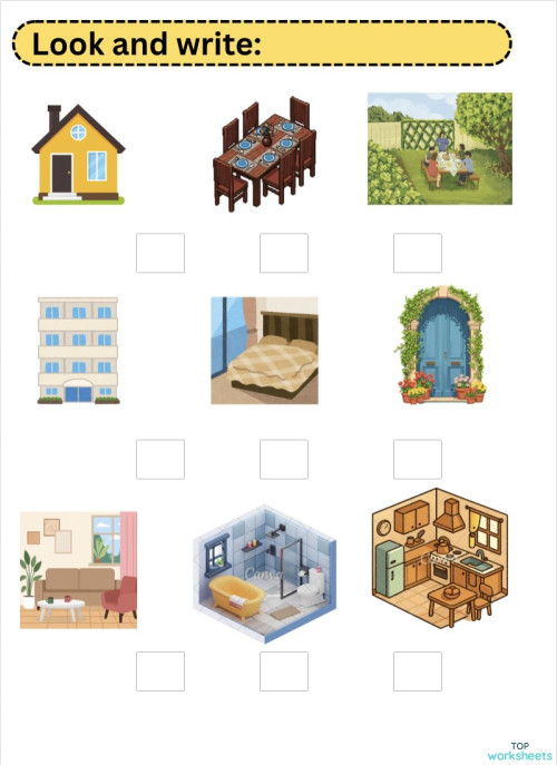 rooms in the house. Interactive worksheet | TopWorksheets
