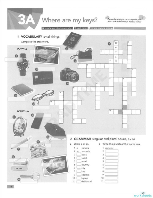 AEF Starter - 3A - HW. Interactive worksheet | TopWorksheets