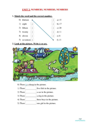 Unit 2: Numbers, numbers, numbers. Bài tập tương tác | TopWorksheets