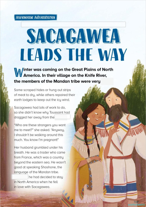 Sacagawea leads the way. Interactive worksheet | TopWorksheets