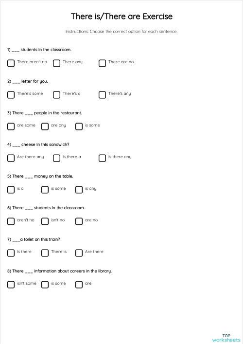  There is/There are Exercise. Interactive worksheet 