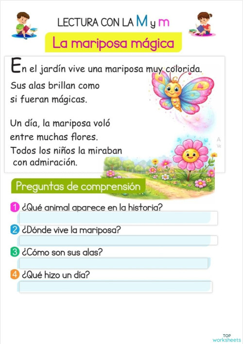 LECTURA CON LA M y m. Ficha interactiva | TopWorksheets