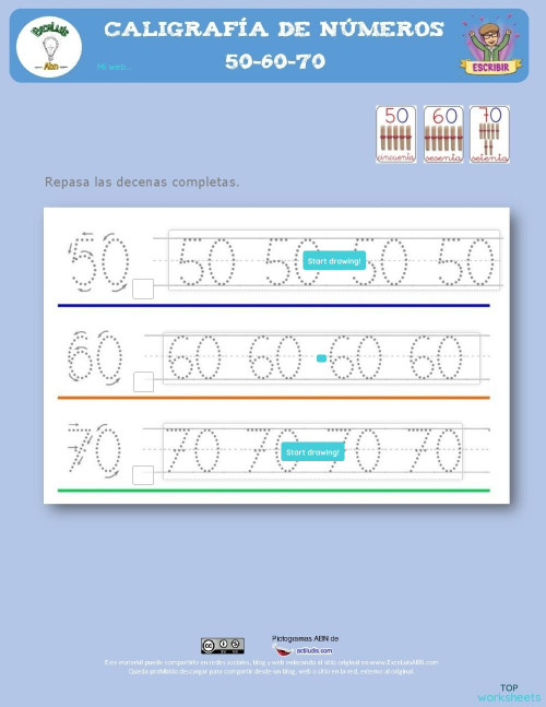 Números: fichas interactivas y ejercicios online | TopWorksheets