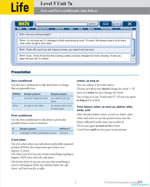 Neo Cursos Life 5 Unit 7a. Interactive worksheet | TopWorksheets