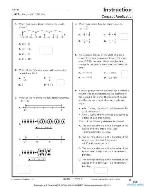 7-iReady NS.2 Concept Application. Interactive worksheet | TopWorksheets