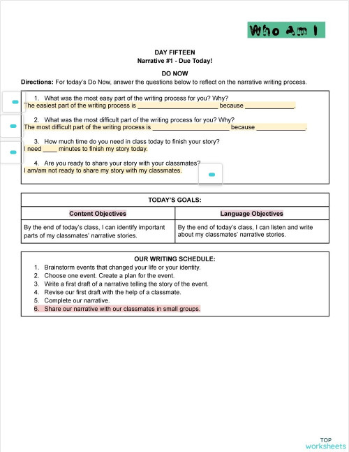 ESL 2 Unit 1 Day 15. Interactive worksheet | TopWorksheets