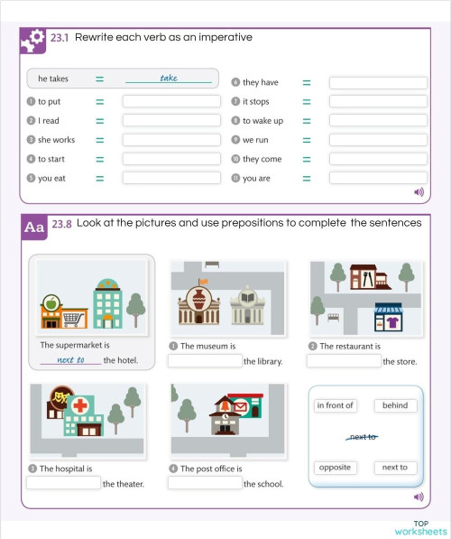 Orders and directions. Interactive worksheet | TopWorksheets