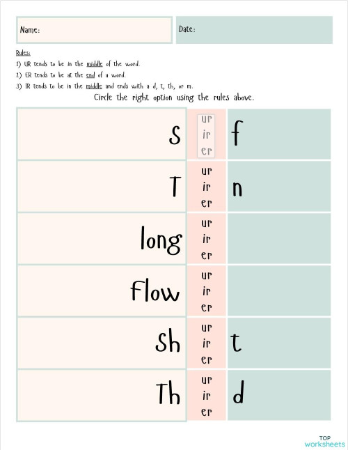 Using the rules, select the correct letters for the given word ...