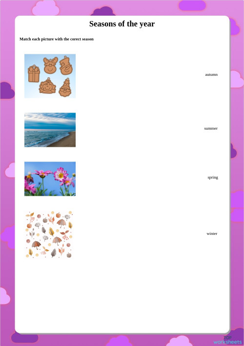 Seasons of the year. Interactive worksheet | TopWorksheets
