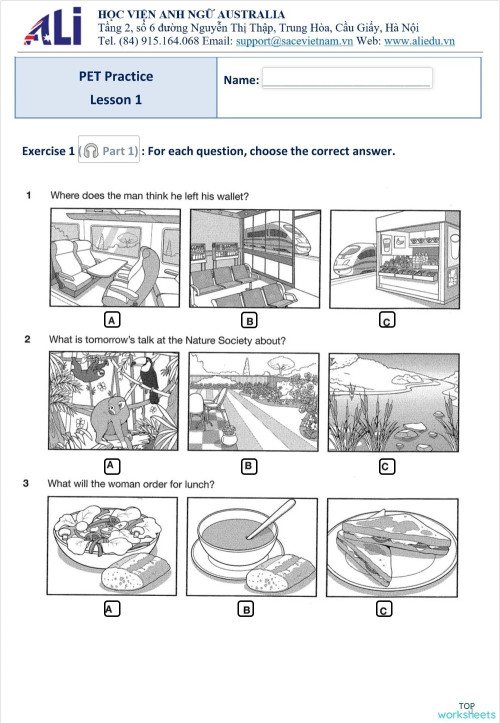 PET Practice_Week 1 _Homework. Interactive worksheet | TopWorksheets