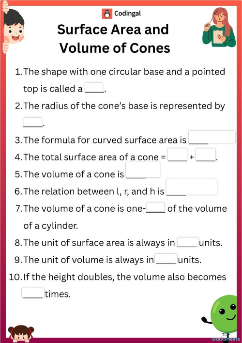 Worksheets Surface Area And Volume Of Cones Archived Blogs: Surface