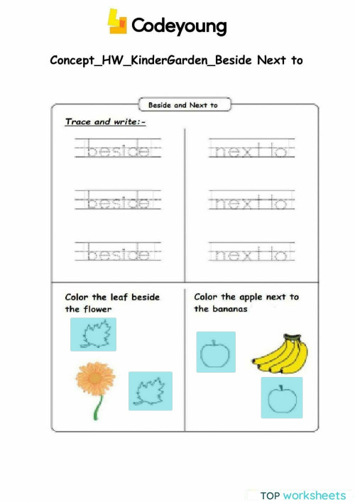 Beside And Next To Worksheets For Kids Preschool Kind - vrogue.co