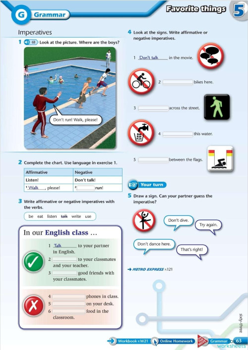 Grammar Imperatives. Interactive worksheet TopWorksheets