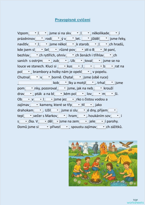 Podmět a přísudek. Interaktivní pracovní list | TopWorksheets