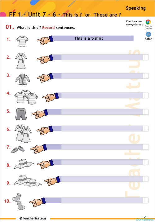 FF 1 - Unit 07 - 6 - This is or These are ..? - Speaking. Interactive ...