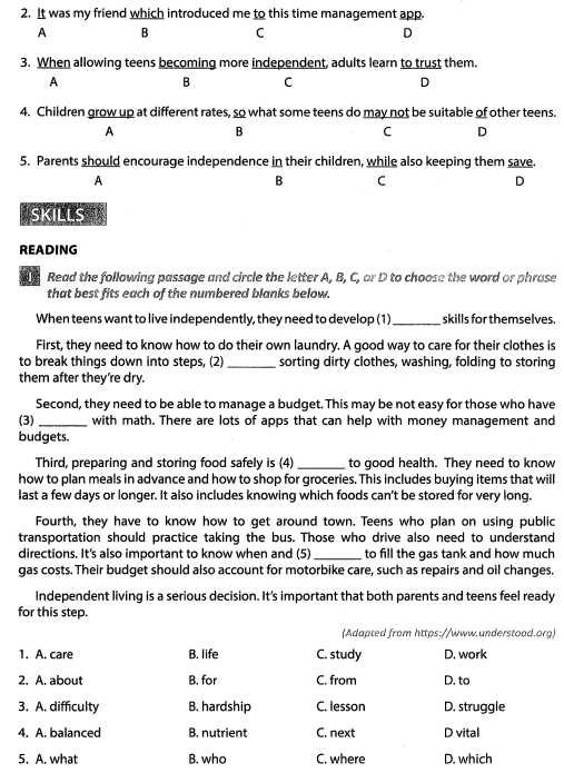 GRADE 11 - TEST UNIT 8. Interactive worksheet | TopWorksheets