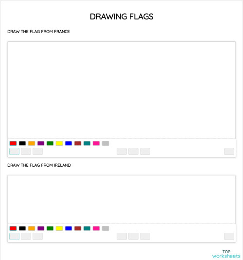 DRAWING FLAGS. Interactive worksheet | TopWorksheets