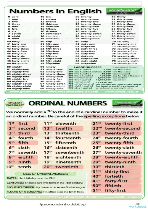 Numbers Vocabulary. Interactive worksheet | TopWorksheets