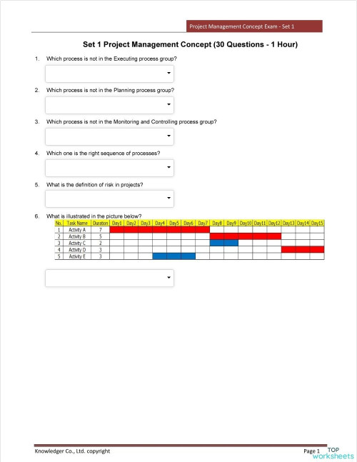 AMR Asia Project Management Concept ใบงานเชิงโต้ตอบ | TopWorksheets