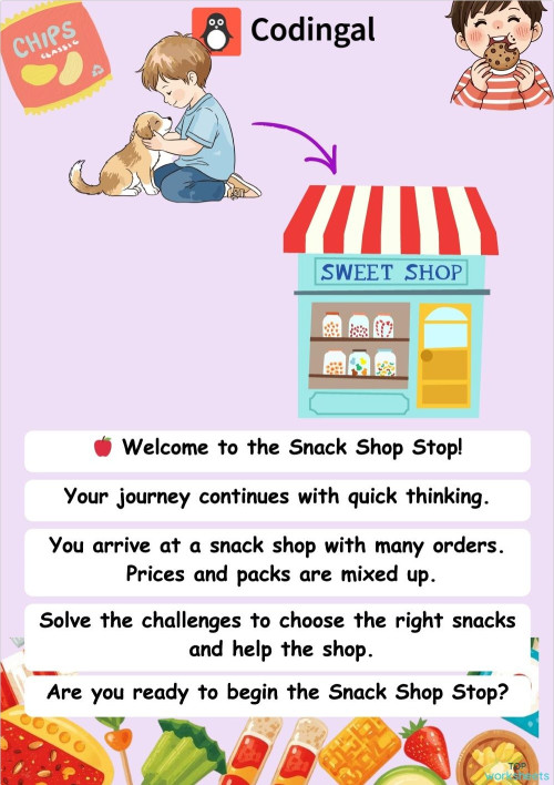 M_G02_T05_The_Snack_Shop_Stop. Interactive worksheet | TopWorksheets
