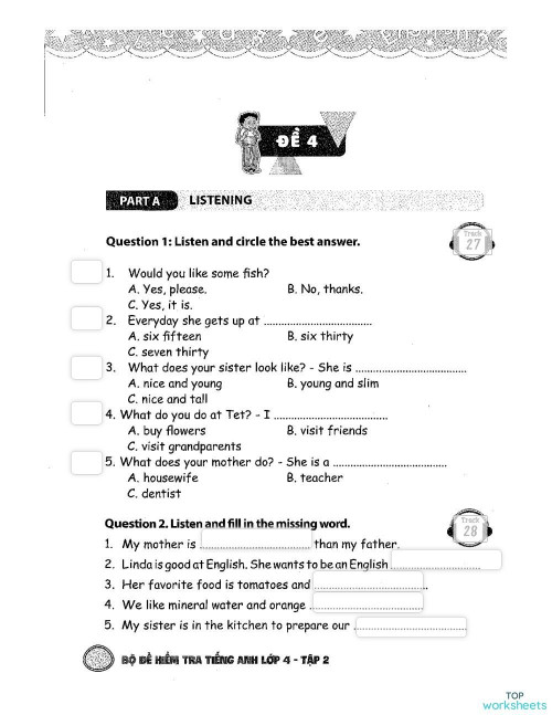 grade 4 midterm ii test 2 interactive worksheet topworksheets