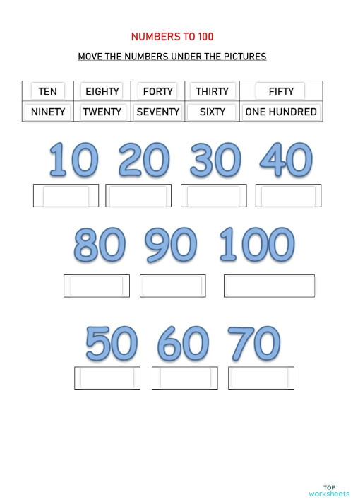 NUMBER TO 100 Interactive worksheet TopWorksheets