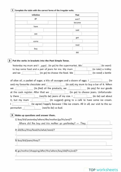 Going Shopping Grammar Focus. Interactive worksheet | TopWorksheets