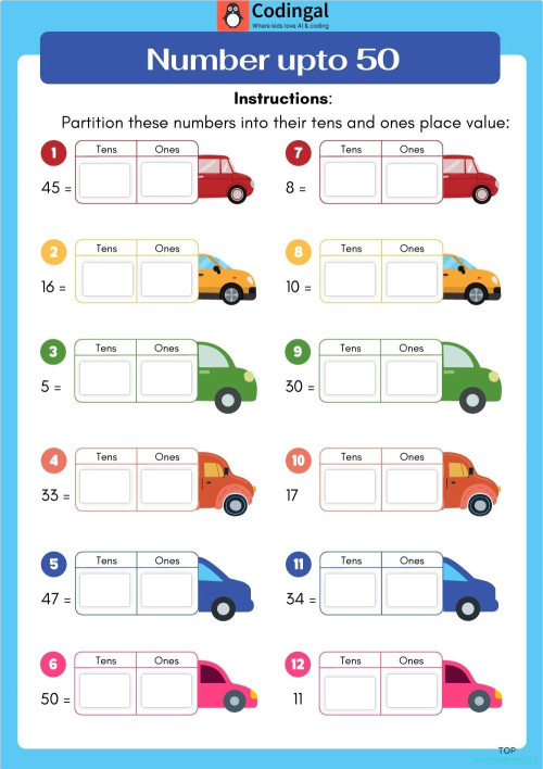M_G01M01L03_WA03_Number upto 50. Interactive worksheet | TopWorksheets