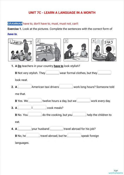 Unit 7C - Learn a language in a month!. Interactive worksheet ...