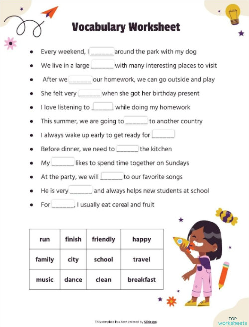 Vocabulary Worksheet Interactive Worksheet Topworksheets