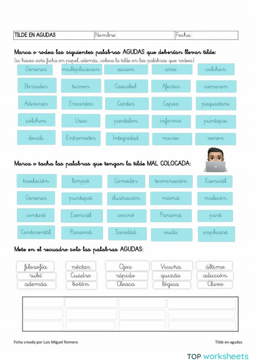 fichapalabrasagudascontildeparacuartodeprimariapdf