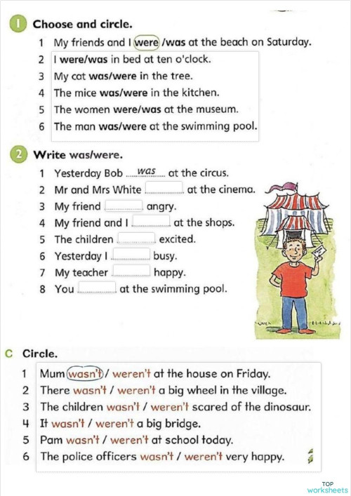 SIMPLE PAST WAS WERE. Interactive worksheet | TopWorksheets
