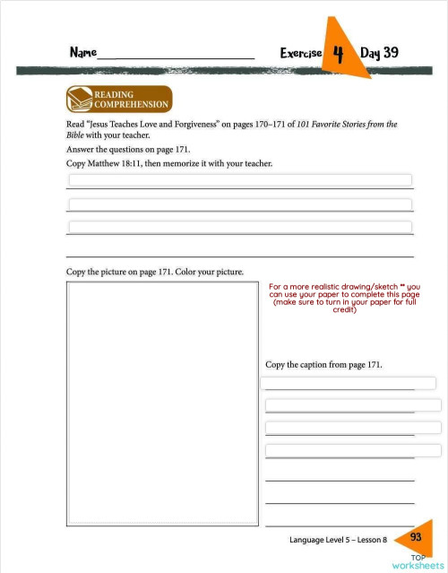 Lesson 8 Reading Comprehension Pg 93 Ex 4 Interactive Worksheet Lesson 8 Reading Comprehension Pg 93 Ex 4 Interactive Worksheet