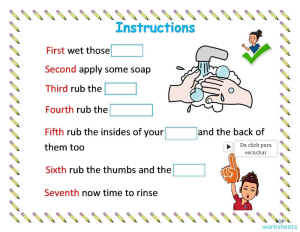 Instructions how to wash the hands. Interactive worksheet | TopWorksheets