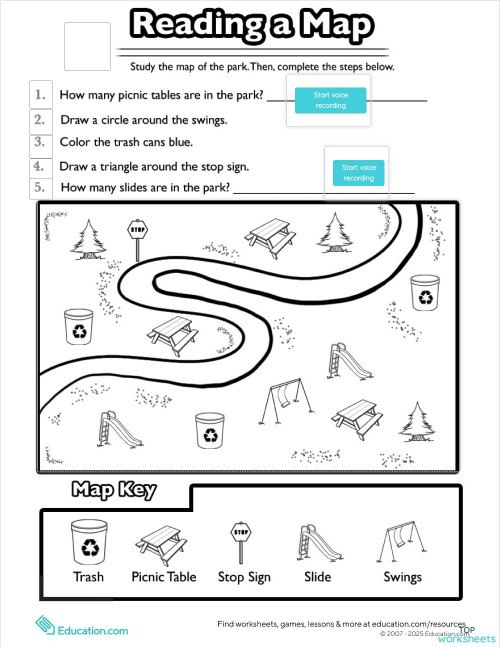 Reading a Map 1. Interactive worksheet | TopWorksheets