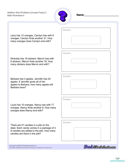 Word problems: interactive worksheets and online exercises | TopWorksheets