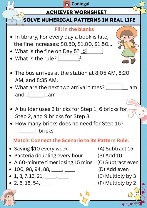 M_G05M11L30_WA03_Solving Problems with Patterns. Interactive worksheet ...