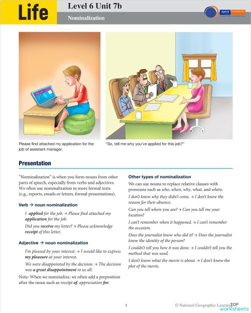 Neo Cursos Life 6 Unit 7b. Interactive worksheet | TopWorksheets