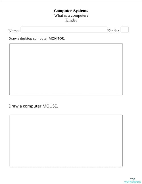 Computer Systems Worksheet 1 - kinder. Interactive worksheet ...