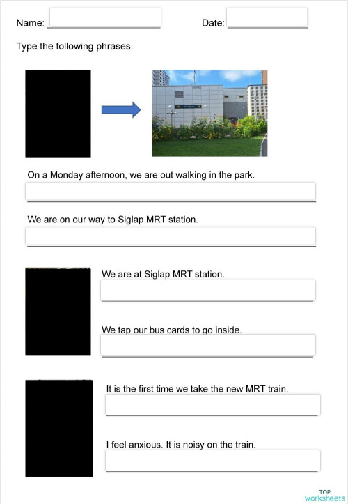 J Typing WS - Outing to Marine Parade McDonald's. Interactive worksheet ...