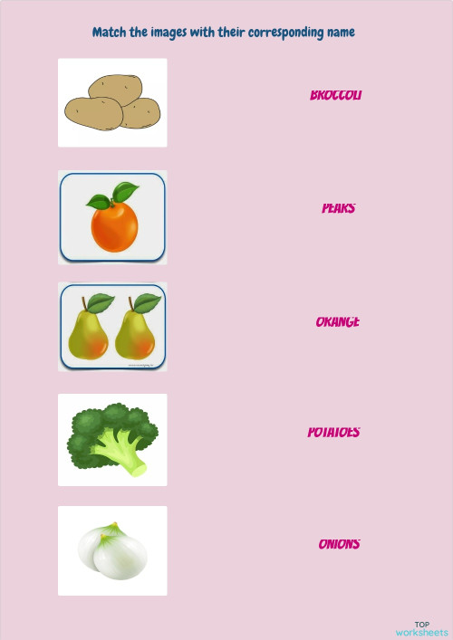 Match image with word.. Interactive worksheet | TopWorksheets