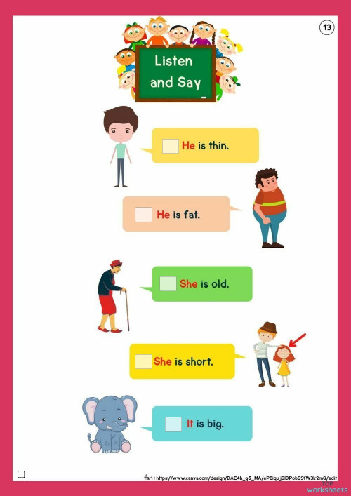 listen and say 1. Interactive worksheet | TopWorksheets