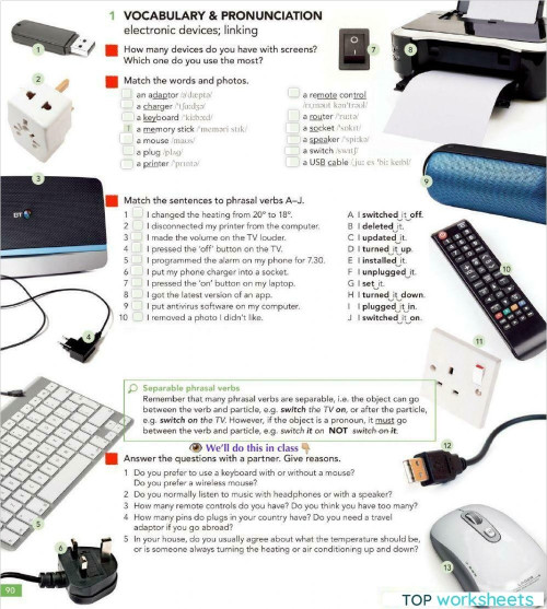 Electronic devices. Interactive worksheet TopWorksheets