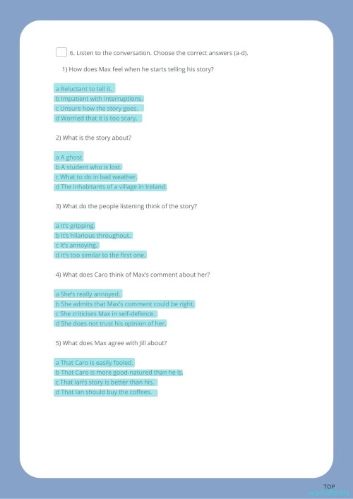 Practice The speaker's tone & attitude. Interactive worksheet