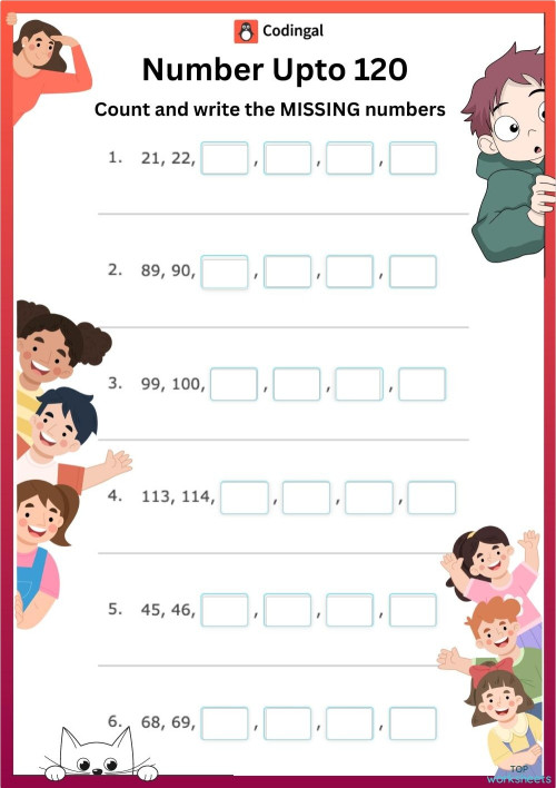 M_G01M01L05_WE01_Write the missing number. Interactive worksheet ...