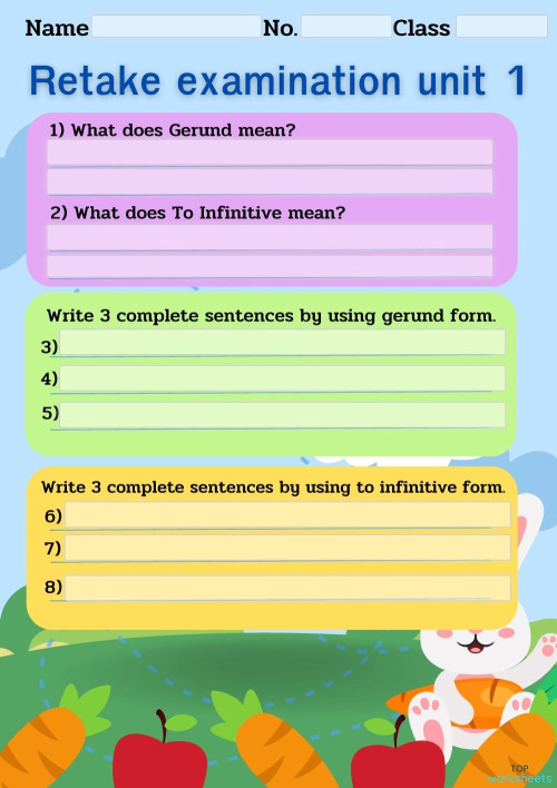 retake examination unit1 m2. Interactive worksheet | TopWorksheets