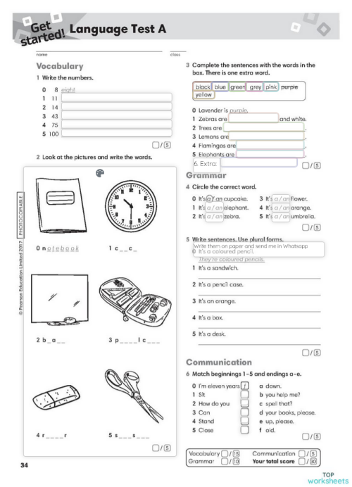 Go Getter test Get started. Interactive worksheet | TopWorksheets