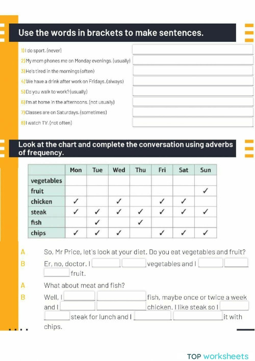 (SA) Adverbs of frequency. Interactive worksheet | TopWorksheets