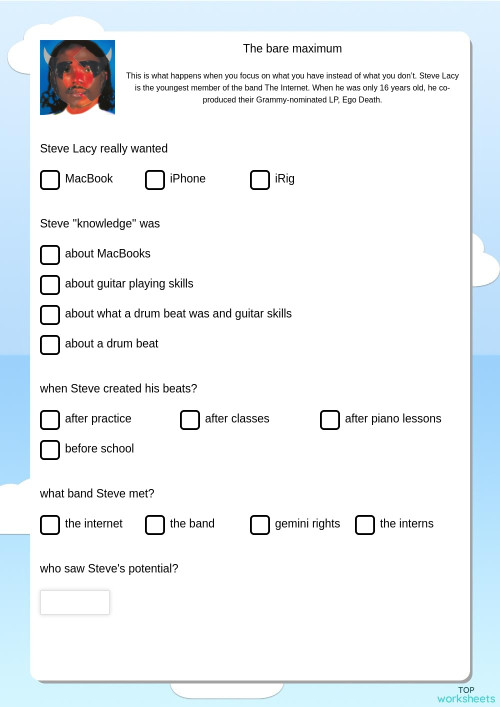 The bare maximum. Interactive worksheet | TopWorksheets